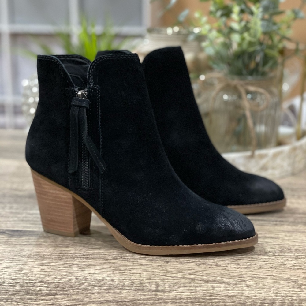 Frye Black Suede Ankle Booties - Picture 4 of 11